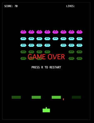 インベーダーゲームの完成イメージ